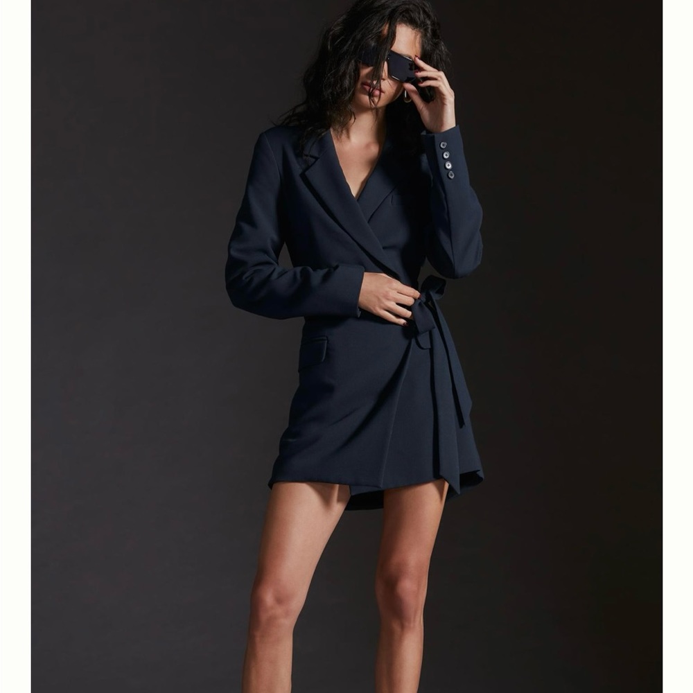 By Anthropologie Tie-Waist Blazer Mini Dress